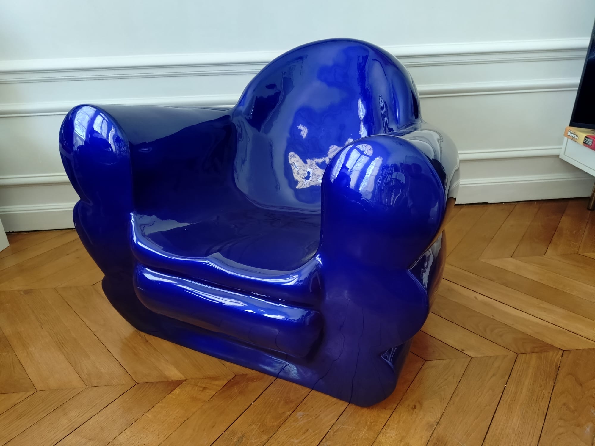 Fauteuil DR — Bleu, vue côté